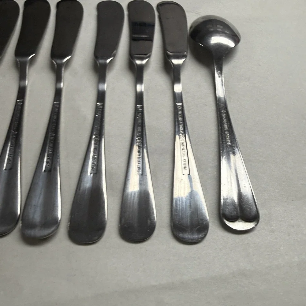 11 International Simplicity Center Ridge Stainless Butter Knives Forks Spoon